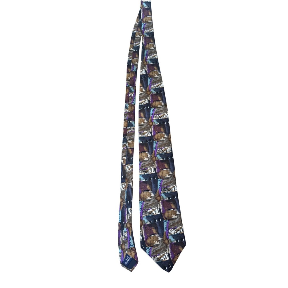 J. Garcia Tie Mens One Size Multicolor Collector's Edition Silk Abstract‎ USA